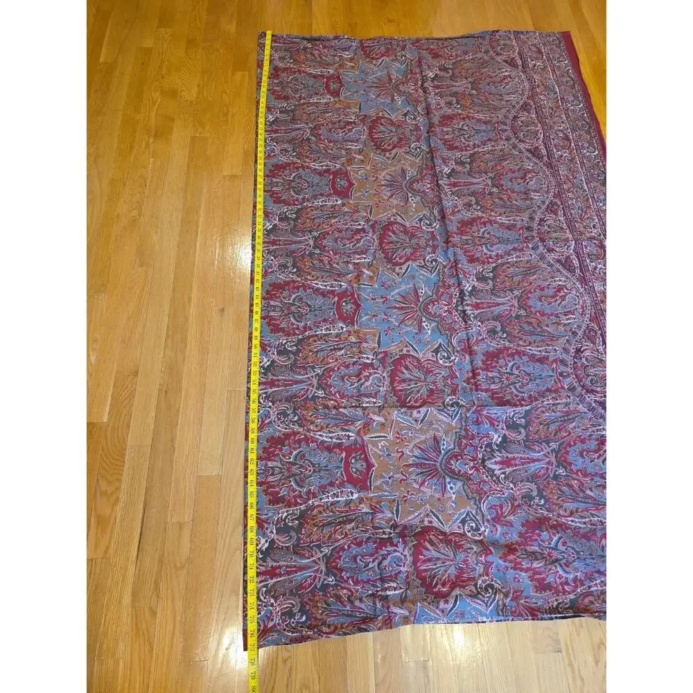 VTG Ralph Lauren Serengetti Red Floral Paisley Flat Sheet Full Cottagecore